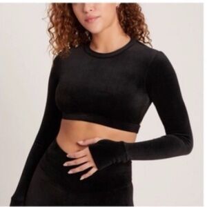 Niyama Sol black velour crop top